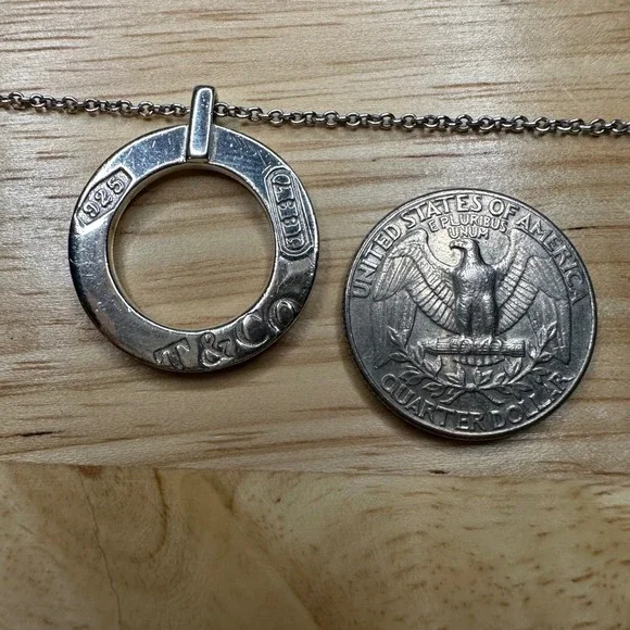 Tiffany & Co Sterling Silver Circle Pendant Necklace 925 - Picture 2 of 11